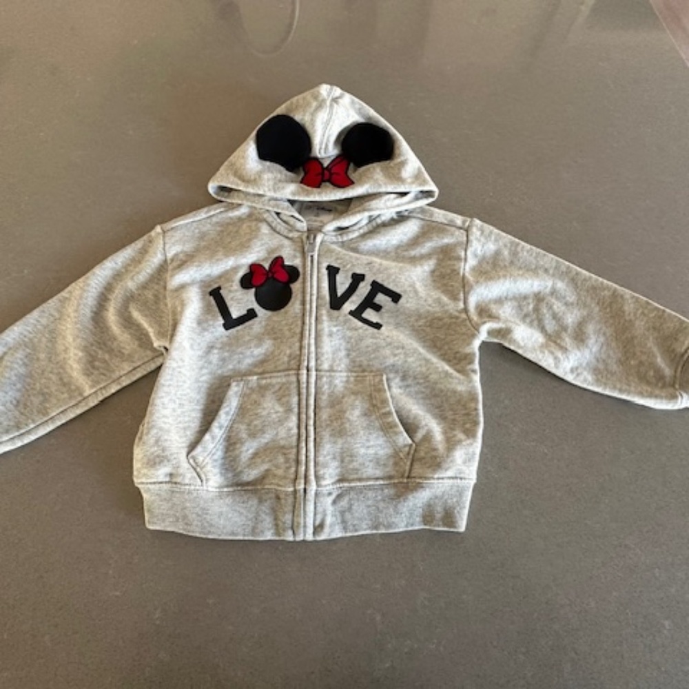 NWOT Gap Minnie Mouse Hoodie 4T 4 Years Gray 'Love' Sweatshirt (Never worn)
